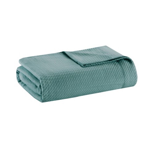 King Textured Cotton Blanket Teal