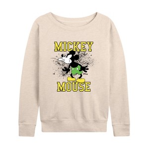 Women's - Disney - Beat It Lightweight French Terry Wide Neck Long Sleeve Shirt - 1 of 4