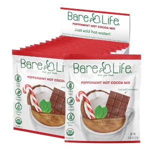 Bare Life Instant Dairy Free Peppermint Hot Cocoa Mix | Single Serving 10 Pack |Gluten Free, Vegan and Organic - 1 of 4