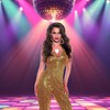 Shining Star Gold Disco Jumpsuit Adult Women's Costume - 4 of 4