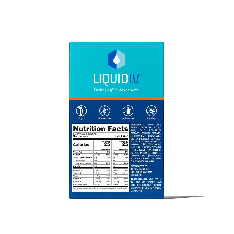 Liquid I.V. Hydration Multiplier Kids&#39; Electrolyte Drink - Tropical Punch - 4.51oz/8ct, 2 of 5