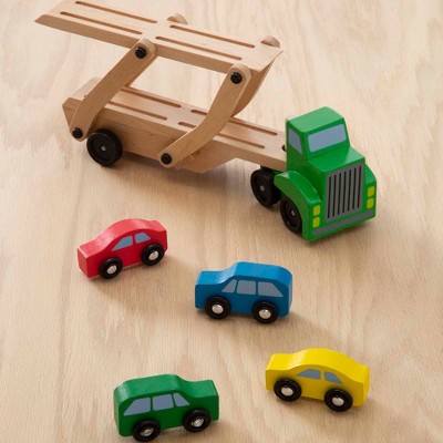 melissa and doug wooden car carrier