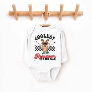 The Juniper Shop Coolest Reindeer At The Pole Baby Long Sleeve Bodysuit - 18 Month - White - 1 of 3