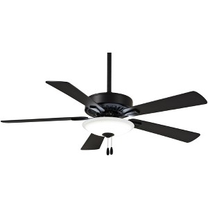 52" Minka Aire Industrial Indoor Ceiling Fan with LED Light Coal Black White Glass Diffuser for Living Room Kitchen Bedroom Family - 1 of 4
