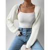 Womens Winter Sweater Shrugs Thick Sweater Knit Bolero Long Sleeve Open Front Cropped Sweater Knit Jackets,Beige - L - 2 of 4