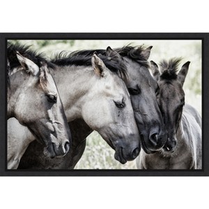 Amanti Art Four Konik Horses by Jaap van den Canvas Wall Art Print Framed 23-in. x 16-in. - 1 of 4