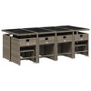 vidaXL 9 Piece Patio Dining Set with Cushions Poly Rattan - 3 of 4