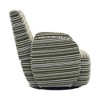 ORRD Modern 360° Swivel Lounge Chair with Striped Fabric, Metal Base Accent Chair for Living Room & Bedroom,Red - 2 of 4
