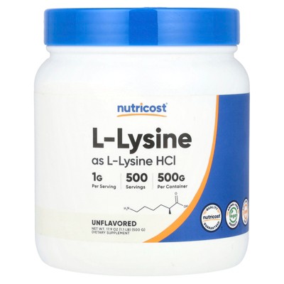 Nutricost L-Lysine, Unflavored, 17.9 oz (500 g)