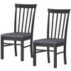 HOMCOM Wooden Dining Chairs Set, Farmhouse Upholstered Kitchen Chairs with Rubber Wood Frame for Living Room, Dining Room - 4 of 4