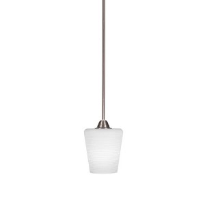 Toltec Lighting Paramount 1 - Light Pendant in  Brushed Nickel with 6" White Matrix Shade - 1 of 1