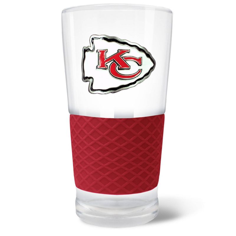 NFL Kansas City Chiefs 22oz Pilsner Glass with Silicone Grip, 1 of 2