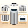 Open Top Trash Can, Outdoor Indoor Round Garbage Can with Removable Inner Wastebasket - 3 of 4