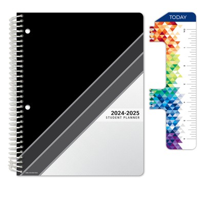 Global Datebooks Secondary Student Planner AY 2024-2025 - Matrix Style - 7"x9" (Black Stripe)