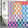 Paaaawaters Retro Checkered Shower Curtain Colorful Geometric Modern Rainbow Minimalist Groovy Simple Bright Aesthetic - 3 of 4