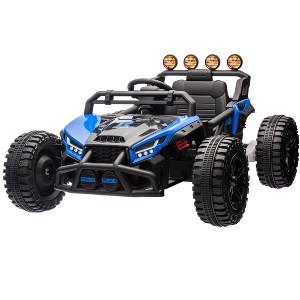 24V Ride On UTV,130W Electric Powered UTV with Remote Control,Spring Suspension,LED Light, 4 Shock Absorbers,Music,UTV for Kids - 1 of 4