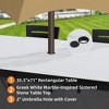 Sapphtopaz Patio Dining Set Modern Outdoor Table and Chairs Set with 4 Swivel Rockers, Cushion, Umbrella Hole for Patio, Lawn - 3 of 4