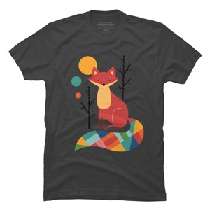 Men's Design By Humans Rainbow Fox By AndyWestface T-Shirt - 1 of 4