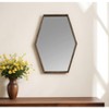HomeRoots 28" Brown Hexagonal Framed Accent Mirror - 2 of 4