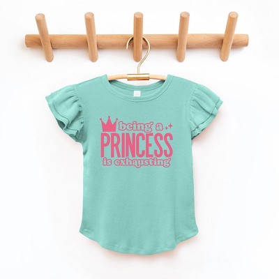 The Juniper Shop Being A Princess Is Exhausting Toddler Flutter Sleeve Tee