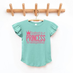 The Juniper Shop Being A Princess Is Exhausting Toddler Flutter Sleeve Tee - 1 of 2