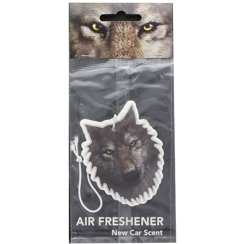 Just Funky Wolf New Car Scent Hanging Air Freshener, 2 of 3