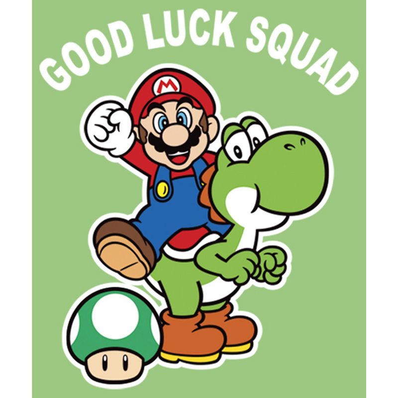 Girl's Nintendo Super Mario St. Patrick's Day Good Luck Squad T-Shirt, 2 of 5