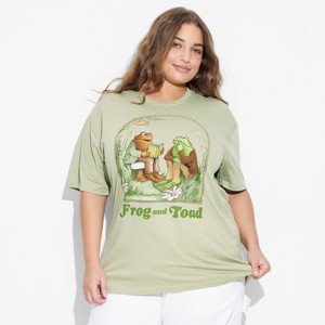 Women's Frog and Toad Short Sleeve Graphic T-Shirt - Light Green - 1 of 3