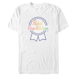 Men's Pabst Rainbow Blue Ribbon Logo T-Shirt - 1 of 4