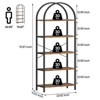 Tall 5-Tier Bookshelf, Arched Wood Bookcase with Large Storage, Modern Display Rack for Bedroom, Living Room & Home Office - 4 of 4