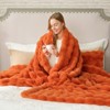 Cozy Bliss Bubble Faux Fur Throw Blankets, Plush Soft Thick Blanket for Sofa, Bedroom, Living Room - 3 of 4