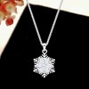 Slickblue 2Ct Marquise CZ Snowflake Pendant Necklace – Silvertone Plated, Winter Fashion Jewelry, 16” + 2” Extender - 3 of 3