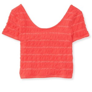 Aeropostale Womens Lace Bodycon Crop Graphic T-Shirt - 1 of 1