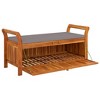 vidaXL Patio Storage Bench with Cushion Loveseat Outdoor Solid Wood Acacia - Gray 49.6" x 19.7" x 23.6" - 4 of 4