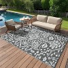 Waterproof Outdoor Rug Medallion Patio Rug, Reversible Plastic Straw Rugs, UV-Resistant Outside Mat for Porch Deck Backyard Balcony - 2 of 4