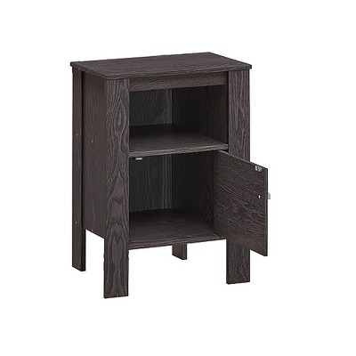 Tangkula Set of 2 Nightstand Compact Side Sofa Table Open Shelf & Cabinet