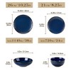 vancasso 16-Piece Blue Five-Petal Flower Embossed Ceramic Set - Artistic Dinnerware for 4 People - 2 of 4