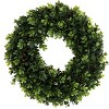 Nature Spring 12-Inch Boxwood Wreath - Round UV Resistant Artificial Spring, Summer, Fall, or Winter Wreath - Indoor/Outdoor Wreaths for Front Door - 2 of 4