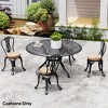 Outsunny Outdoor Chair Cushions Set of 4, Round Seat Cushions for Dining Chairs Bistro Chairs with Machine Washable Cover, 15" x 15" x 3" - 2 of 4