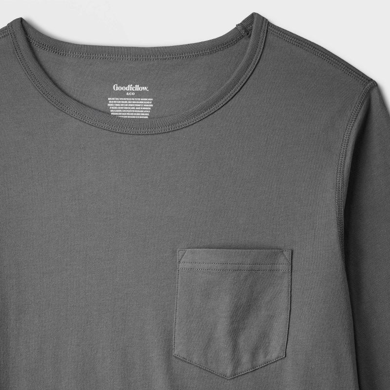 Men&#39;s Relaxed Fit Long Sleeve Adaptive Pocket T-Shirt - Goodfellow &#38; Co&#8482;, 4 of 5