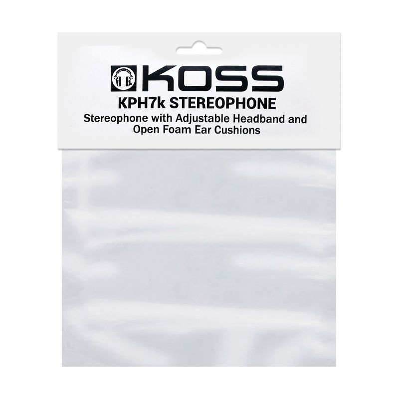 KOSS® KPH7 On-Ear Headphones in Hang Bag Packaging, Black, 5 of 6