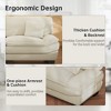 Beige 87" Corduroy Couch  with 2 Pillows, Sailboat-Shape Deep Seat Sofa for Living Room, Small Space, Office, Apartment-Morden Fort - 3 of 4