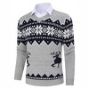 Clearlove Men's Christmas Sweaters Holiday Reindeer Snowflakes V Neck Jumpers - 2 of 4
