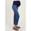 PinkBlush Blue Distressed Raw Hem Slim Straight Maternity Jeans - 4 of 4