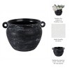 Large Ceramic Planter with Sculpted Handles for Indoor or Outdoor Display - Decorative Plant Stand for Room, Garden, Patio Decor, or Entryway Design - 3 of 4