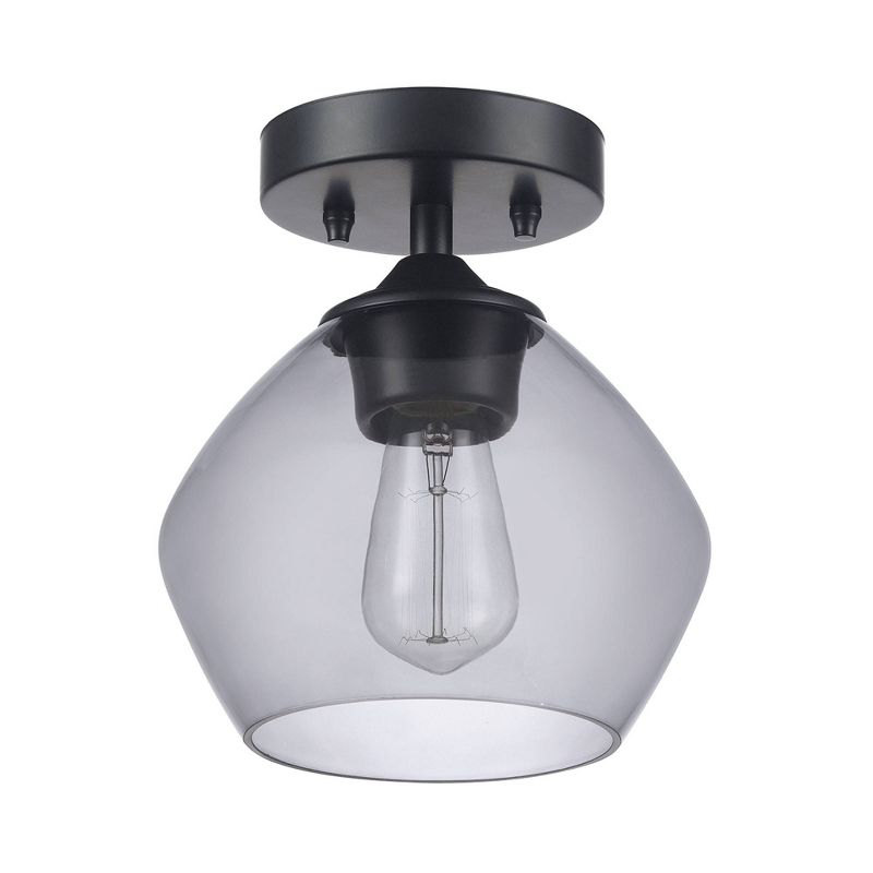 Harrow 1-Light Semi-Flush Mount Ceiling Lighting with Smoked Glass Shade - Globe Electric, 1 of 11