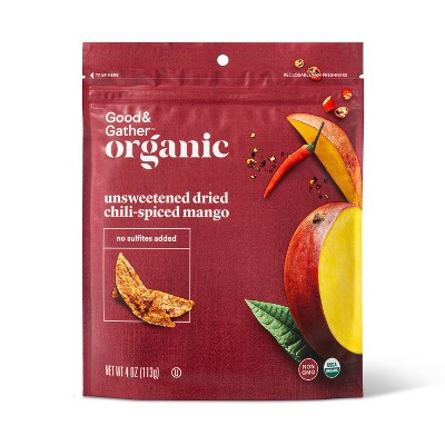 Organic Dried Unsweetened Chili Lime Spiced Mango Snacks - 4oz - Good &#38; Gather&#8482;