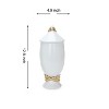 Gulches White Ceramic Decorative Jars with Gold Accent and Lid ¨C Set of 2 - 3 of 4