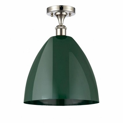 Plymouth Dome - 1 Light Semi-Flush Mount In Industrial Style-14.75 Inches Tall and 12 Inches Wide