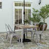 Merrick Lane Indoor/Outdoor Dining Table with Umbrella Hole, 30" x 60" All Weather Poly Resin Top and Steel Base - 2 of 4